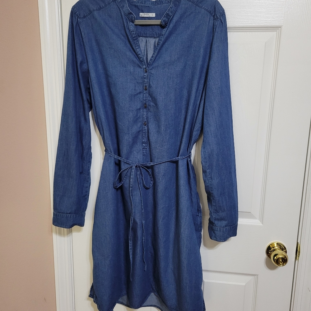 Gap chambray dress XL blue